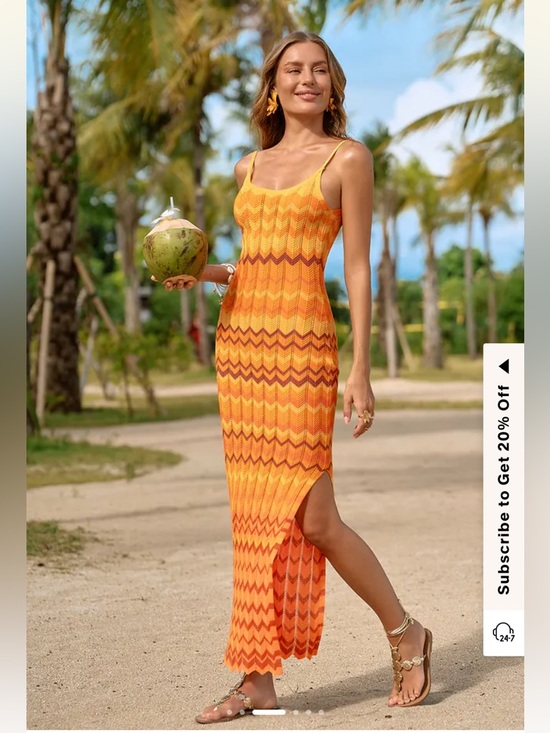 Cupshe Dresses & Skirts - NWT Cupshe Maxi Dress - Flicker Chevron Cover Up